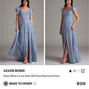 Azazie Dusty Blue Maxi Dress
